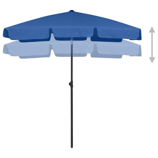 vidaXL Beach Parasol Azure Blue 180x120 cm