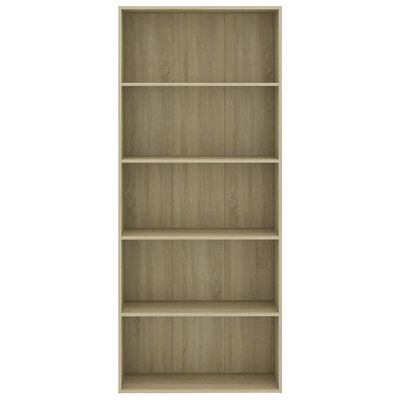 vidaXL 5-Tier Book Cabinet Sonoma Oak 80x30x189 cm Engineered Wood