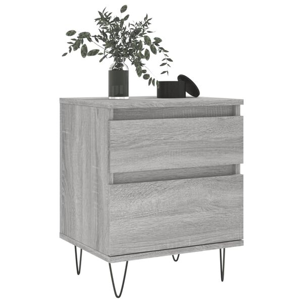 vidaXL Bedside Cabinet Grey Sonoma 40x35x50 cm Engineered Wood