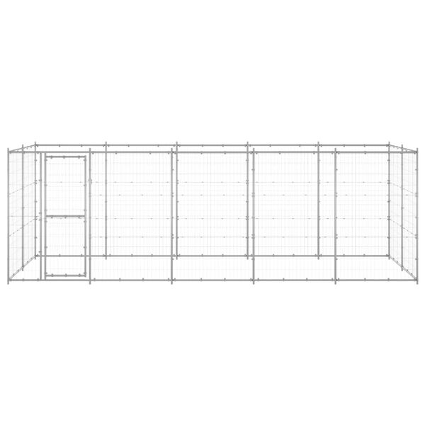 vidaXL Outdoor Dog Kennel Galvanised Steel 12.1 m&sup2;