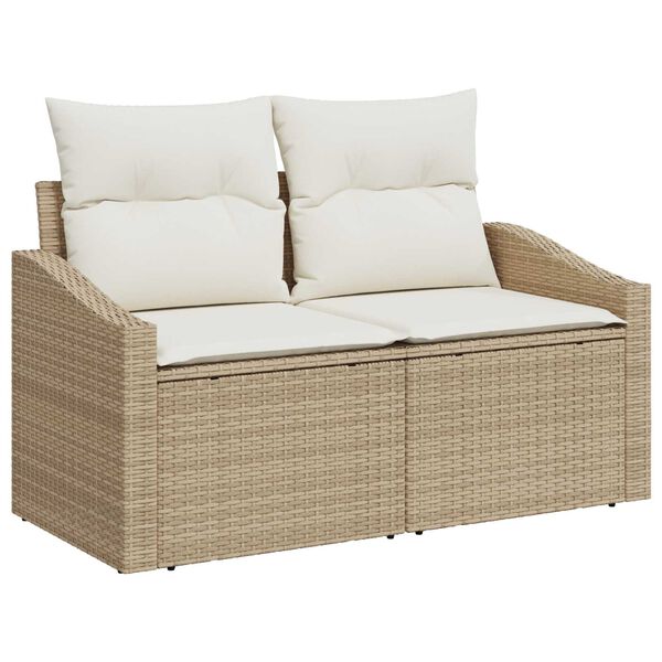 vidaXL Garden Sofa with Cushion 123 x 62 x 69 cm Poly Rattan