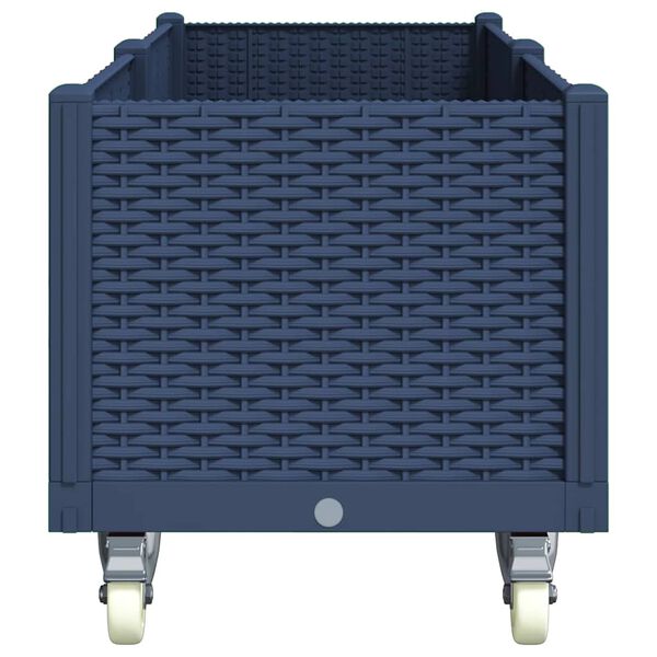 vidaXL Garden Planter with Wheels Blue Grey 160x50x54 cm PP