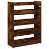 vidaXL Shoe Rack Smoked Oak 60x25x81 cm Engineered Wood
