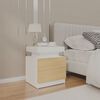 vidaXL Bedside Cabinet White and Sonoma Oak 45x35x52 cm Engineered Wood