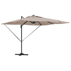 vidaXL Roma Parasol Taupe 286 x 285 x 270 cm Aluminium and Polyester