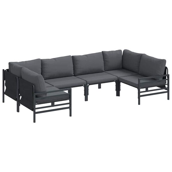 vidaXL Garden Sofa Set Anthracite Steel