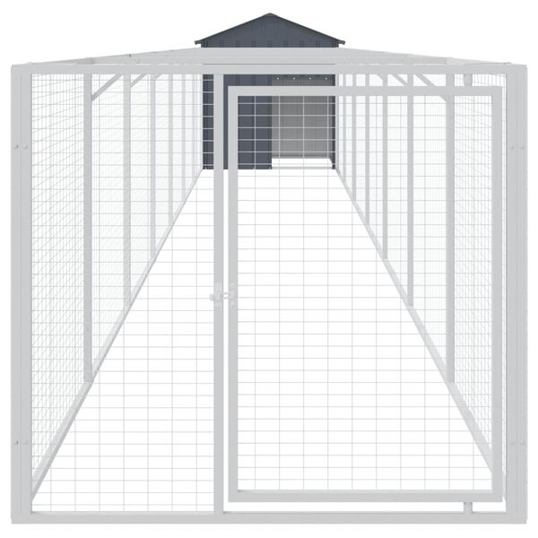 vidaXL Dog House with Roof Anthracite 117x813x123 cm Galvanised Steel