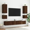 vidaXL TV Wall Cabinets with LED Lights 2 pcs Brown Oak 40.5x35x40 cm