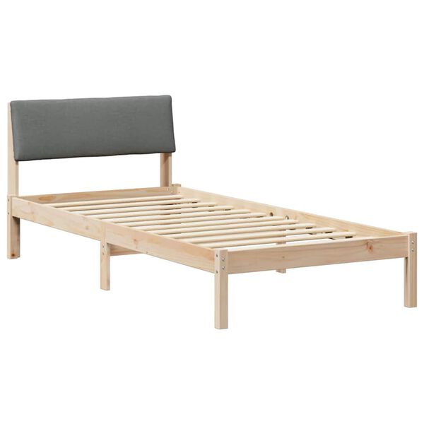 vidaXL Bed frame Brown and dark grey 100 x 200 cm Solid pine wood