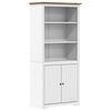 vidaXL Bookcase "BODO" White and Brown 82x40x173 cm Solid Wood Pine