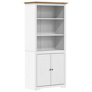 vidaXL Bookcase "BODO" White and Brown 82x40x173 cm Solid Wood Pine