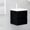 vidaXL Bathroom Furniture Set Black Engineered Wood