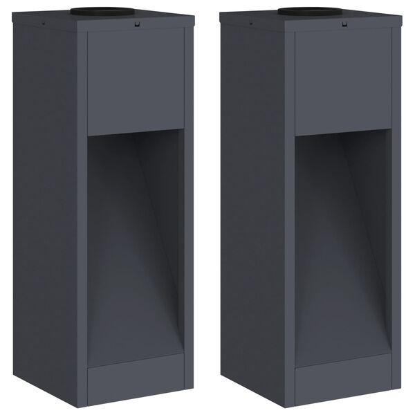 vidaXL Solar Led Pathway Light 2 pcs Anthracite Cold Rolled Steel