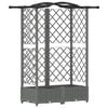 vidaXL Raised Bed with Trellis and Roof Light Grey 124 x 40 x 123 cm