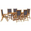 vidaXL 7 Piece Garden Dining Set Anthracite Fabric and Solid Wood