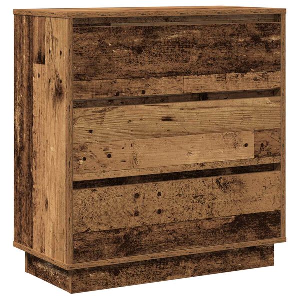 vidaXL Bedside Cabinet Old Wood 71 x 34.5 x 75 cm Engineered wood