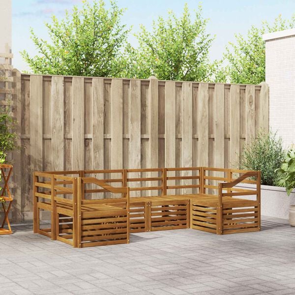 vidaXL Sofa Sets 6 pcs Natural Solid Acacia Wood