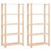 vidaXL 5-Tier Storage Racks 2 pcs 80x38x170 cm Solid Pinewood 250 kg