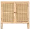 vidaXL Sideboard 80x30x73 cm Solid Mango Wood and Natural Cane