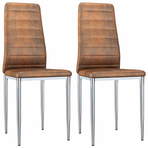 vidaXL Dining Chairs 2 pcs Brown 41.5 x 48 x 99 cm