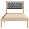 vidaXL Bed Frame with Headboard Light Grey 90 x 190 cm Solid Pine Wood