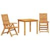 vidaXL Garden Dining Set Folding 3 pcs Brown Solid Acacia Wood