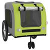 vidaXL Pet Bike Trailer Green and Grey Oxford Fabric and Iron