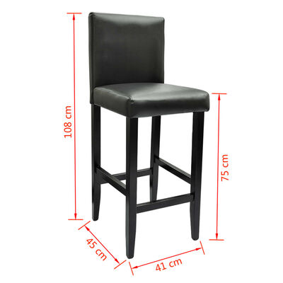 Bar Table with 4 Bar Chairs Black
