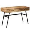 vidaXL Writing Desk | Varied tones of natural wood | Solid mango wood, steel