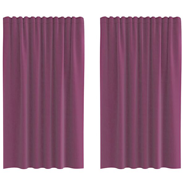 vidaXL Voile Curtains with Rod Pockets 2 pcs Purple