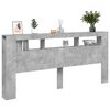 vidaXL LED Headboard Concrete Grey 220x18.5x103.5 cm Engineered Wood