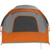 vidaXL Family Tent Cabin 6-Person Grey and Orange Waterproof