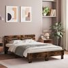 vidaXL Bed Frame without Mattress Smoked Oak 135x190 cm Double