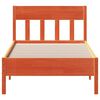 vidaXL Bed Frame without Mattress Wax Brown 75x190 cm Small Single Solid Wood Pine