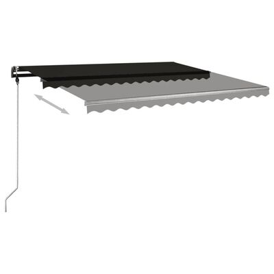 vidaXL Freestanding Manual Retractable Awning 400x350 cm Anthracite
