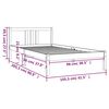 vidaXL Bed Frame without Mattress Black Solid Wood 100x200 cm