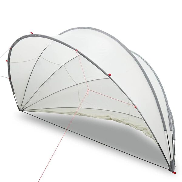 vidaXL Pool Dome Folding Manual Grey and Orange 430 x 430 x 210 cm