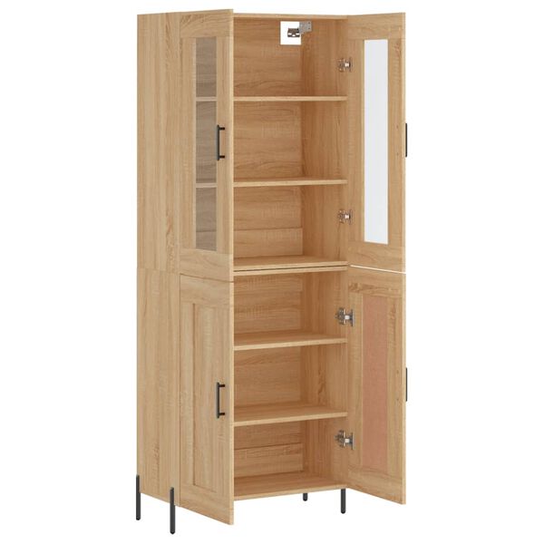 vidaXL Highboard Sonoma Oak 69.5x34x180 cm Engineered Wood