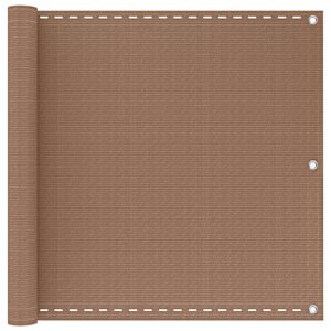 vidaXL Balcony Screen Taupe 75 x 700 cm HDPE and Aluminium
