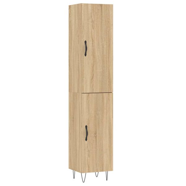 vidaXL Highboard Sonoma Oak 34.5x34x180 cm Engineered Wood