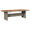 vidaXL Garden Table with Acacia Wood Top Grey 240x90x75 cm Poly Rattan