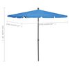 vidaXL Garden Parasol with Pole 210x140 cm Azure Blue