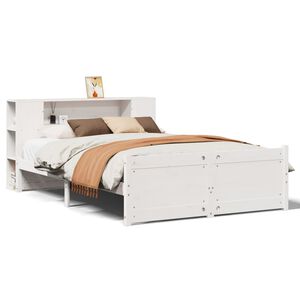 vidaXL Bookcase Bed without Mattress White 120x200cm Solid Wood Pine