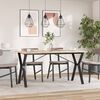 vidaXL Dining Table Y-Frame 160x80x75 cm Solid Wood Pine and Steel