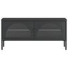 vidaXL TV Cabinet Black 105x35x50 cm Glass and Steel
