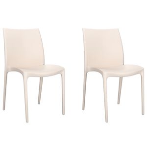 vidaXL Garden Chairs 2 pcs Cream 50x46x80 cm Polypropylene