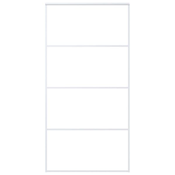 vidaXL Sliding Door Frosted ESG Glass and Aluminium 102.5x205 cm White