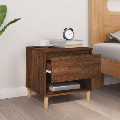 vidaXL Bedside Table Brown Oak 50x46x50 Engineered Wood