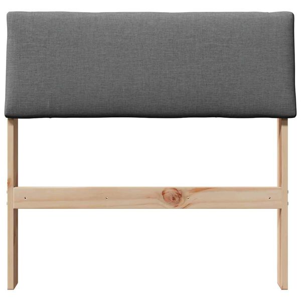 vidaXL Upholstered Headboard Dark Grey 75 cm Solid Pine Wood