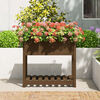 vidaXL Planter with Shelf Honey Brown 82.5x54x81 cm Solid Wood Pine